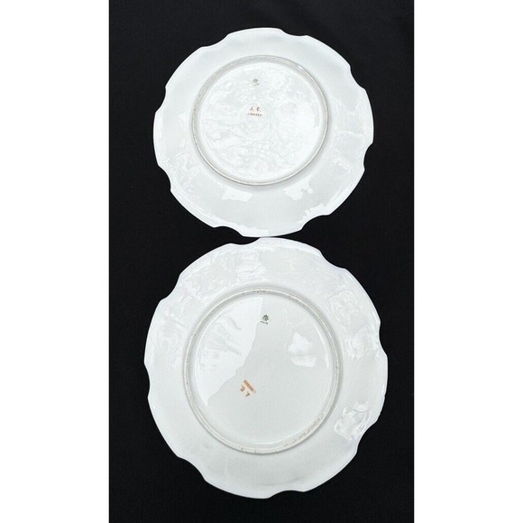 J & C Limoges Beautiful Antique Cobalt Blue & Floral Hand Painted Plates -A12 - Picture 6 of 7